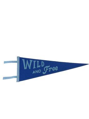 Wild And Free Felt Pennant in Shades of Blue 20" Long